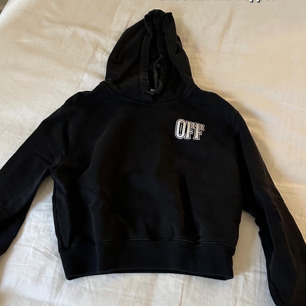 OFFWHITE women’s hoodie cropped size small - Depop
