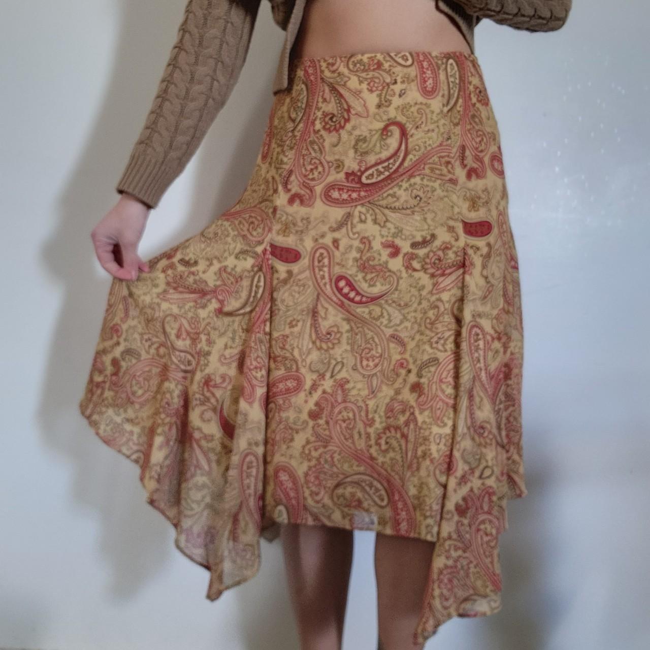 Evan Picone Women's Tan and Burgundy Skirt (2)