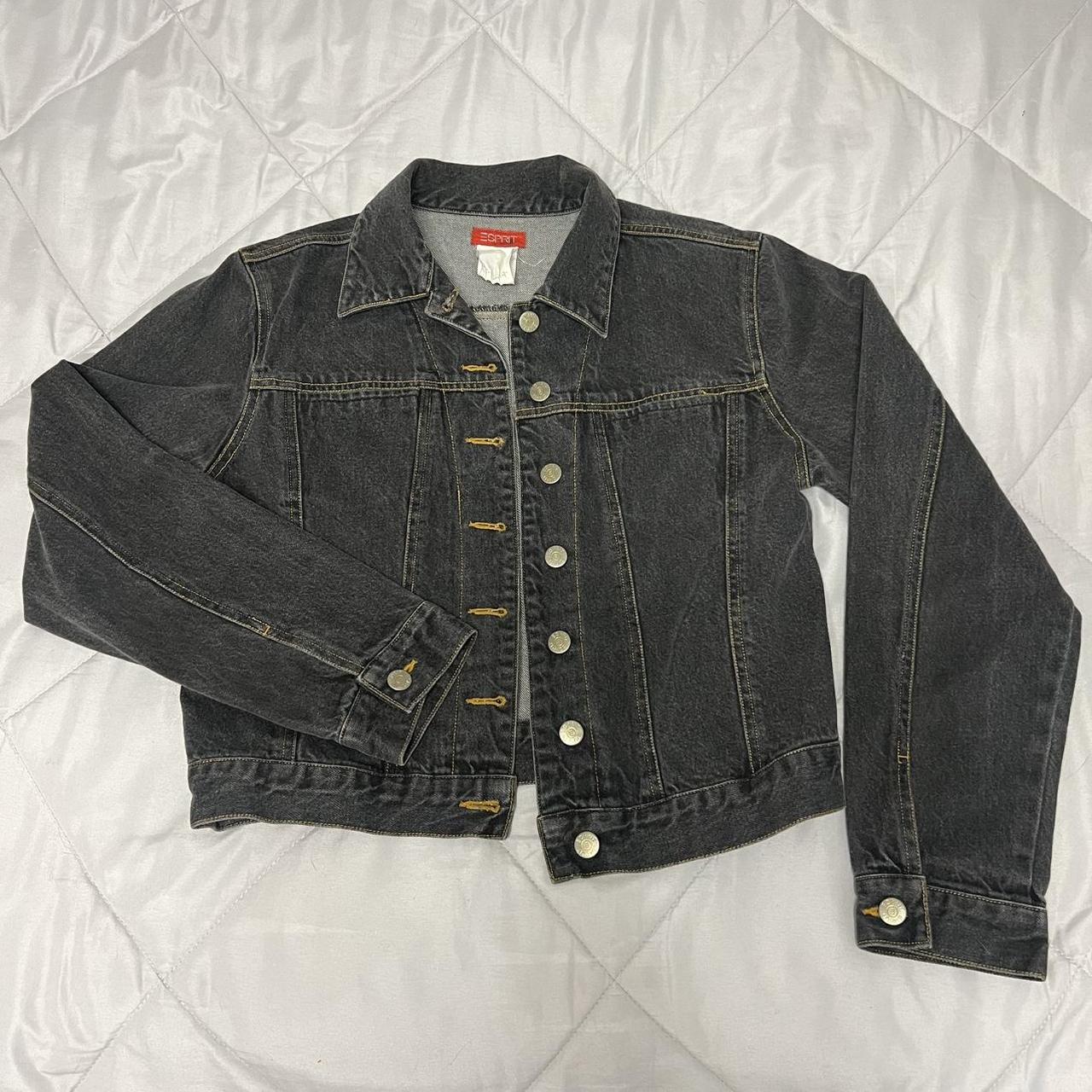 Dark Grey Denim Jacket Relaxed Fit y2k vintage Depop dark-grey-denim-jacket-relaxed-fit-y2k-vintage-depop