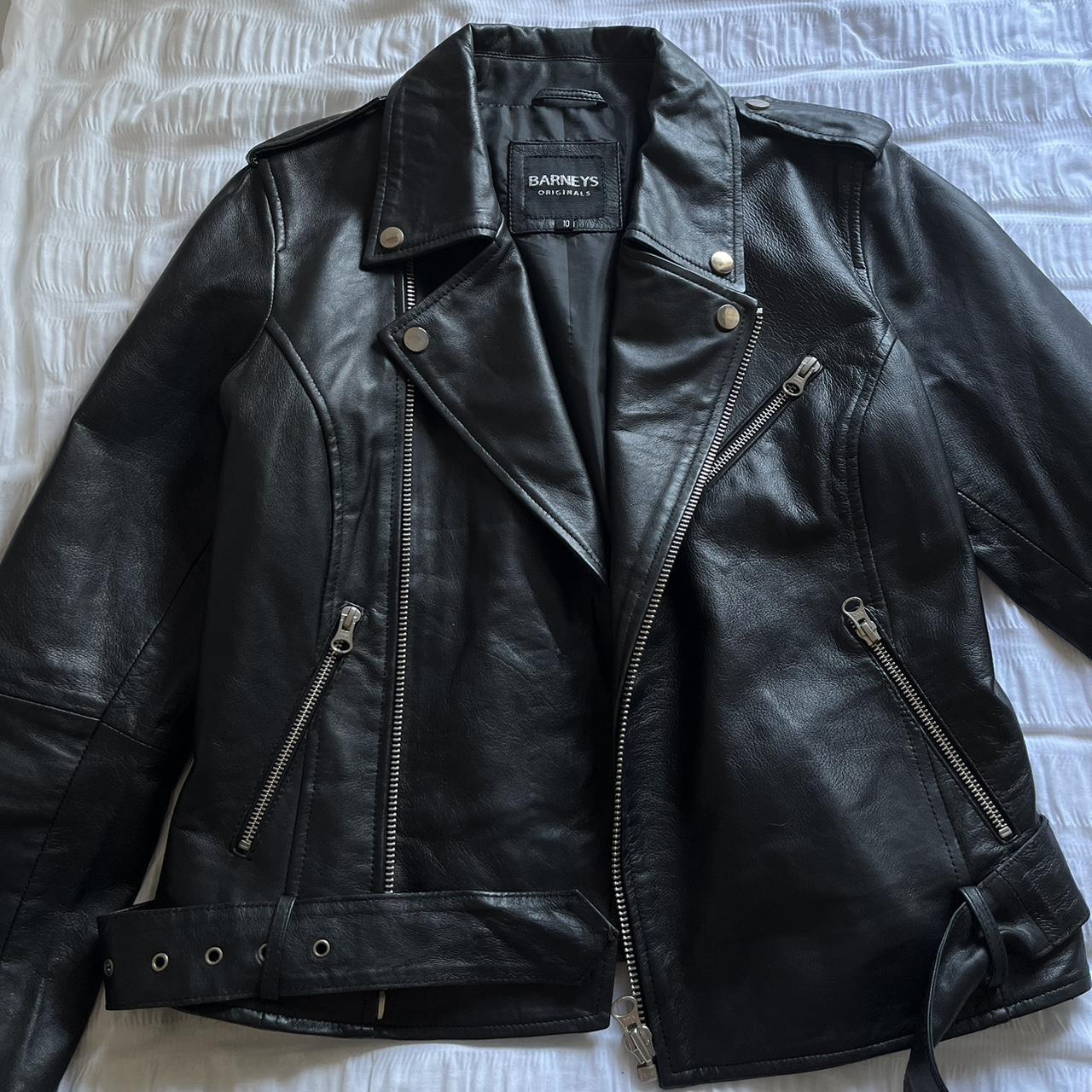 BARNEYS LEATHER BIKER JACKET -Brand new without... - Depop