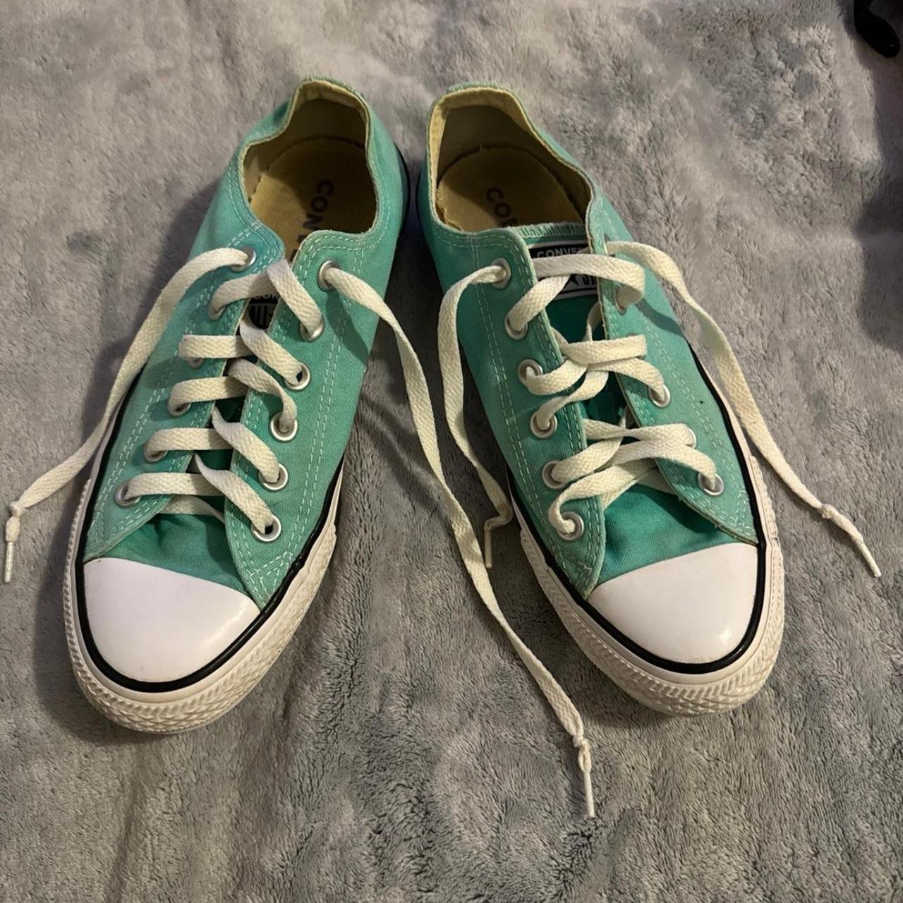 Low top teal Converse No PayPal pls!! #converse... - Depop