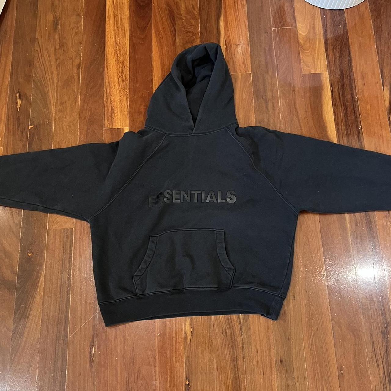 Fear of god Essentials pullover hoodie black - Depop