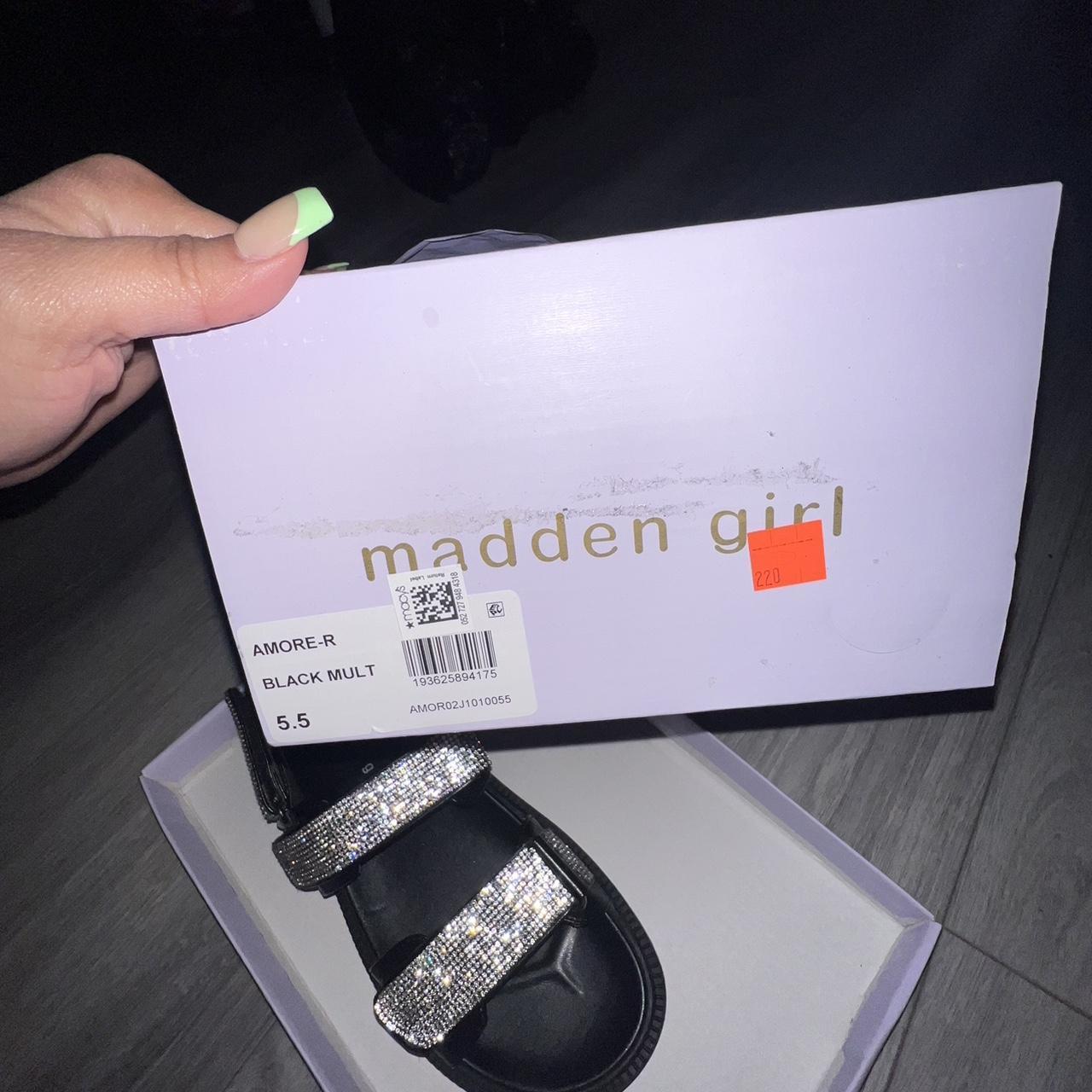 New Madden Girl black rhinestone sandal Size 5 1/2 Depop