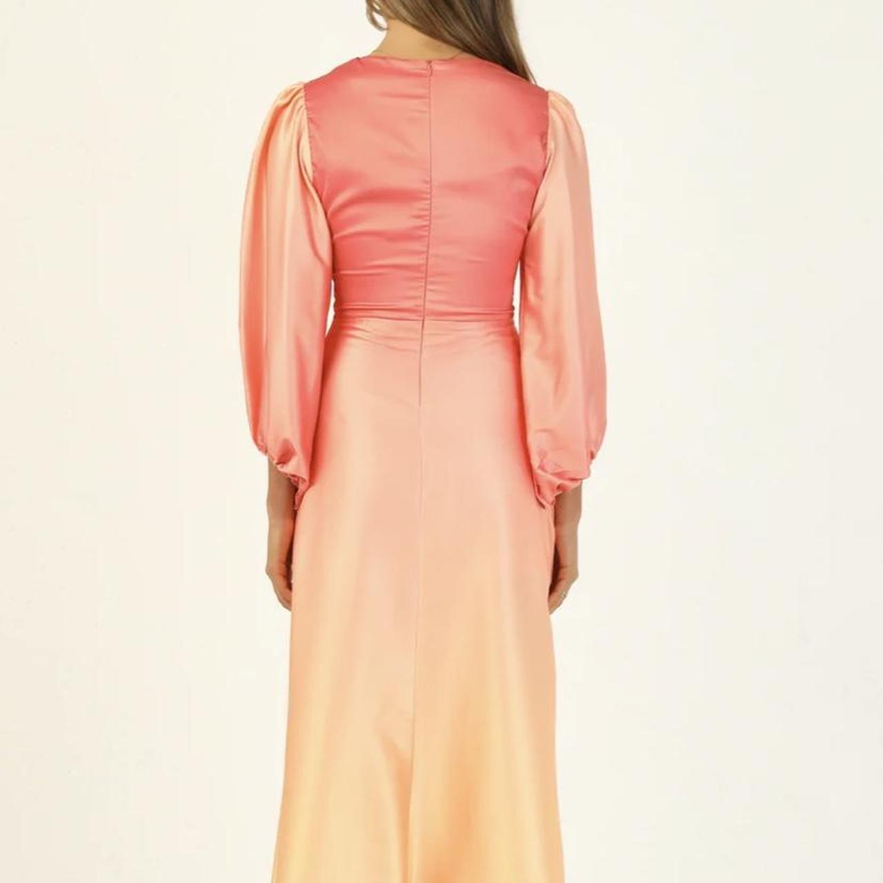 Women's Orange and Pink Dress Depop