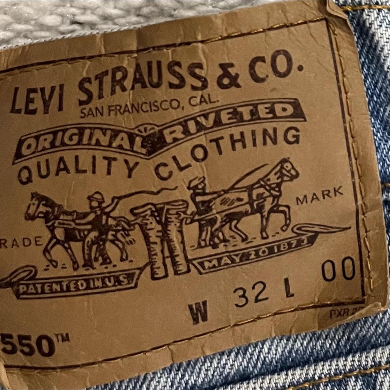 Levis Light Blue Washed 550 Jean Shorts Size Depop