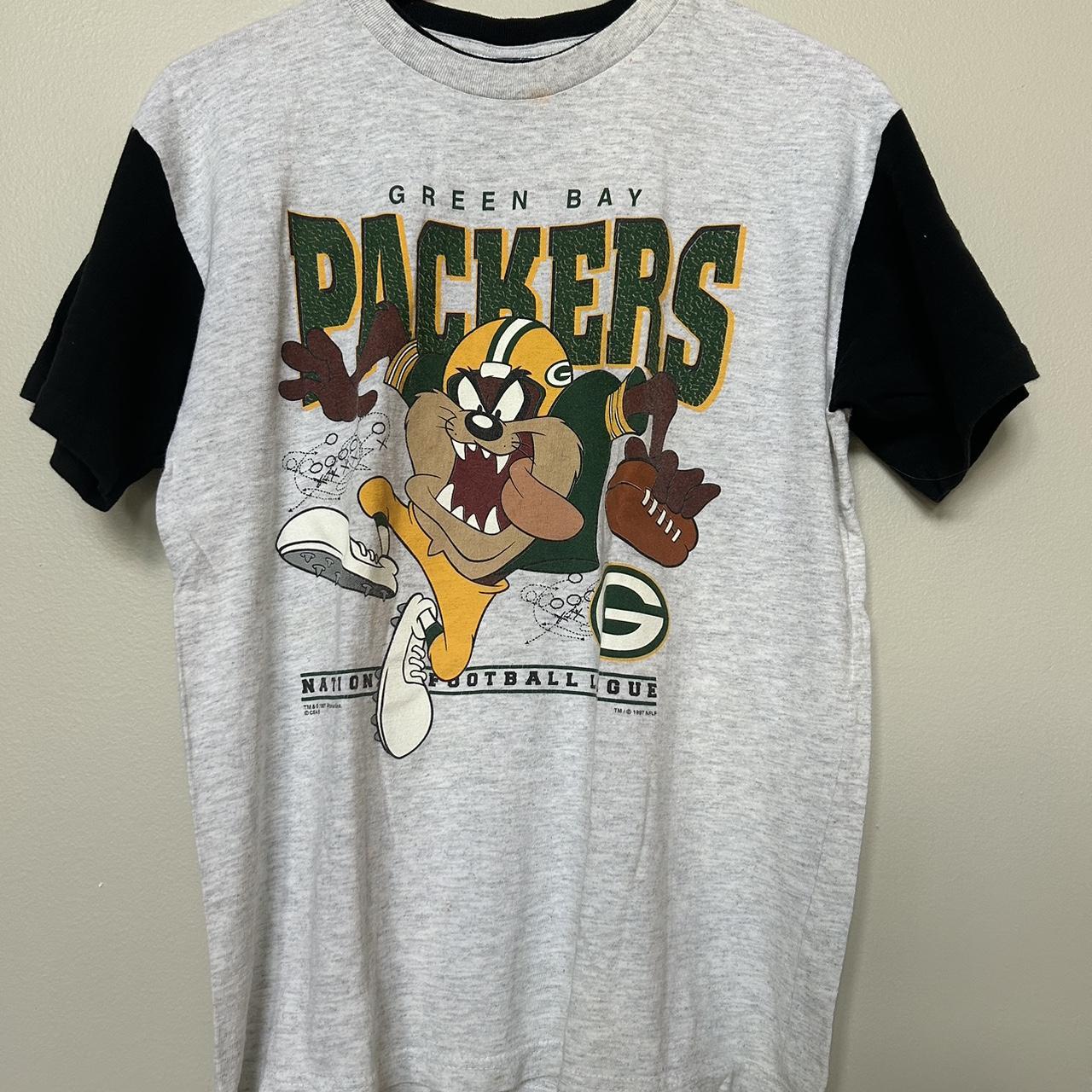 Vintage Green Bay Packers NFL Apparel Cartoon Graphic Shirt Mens XL