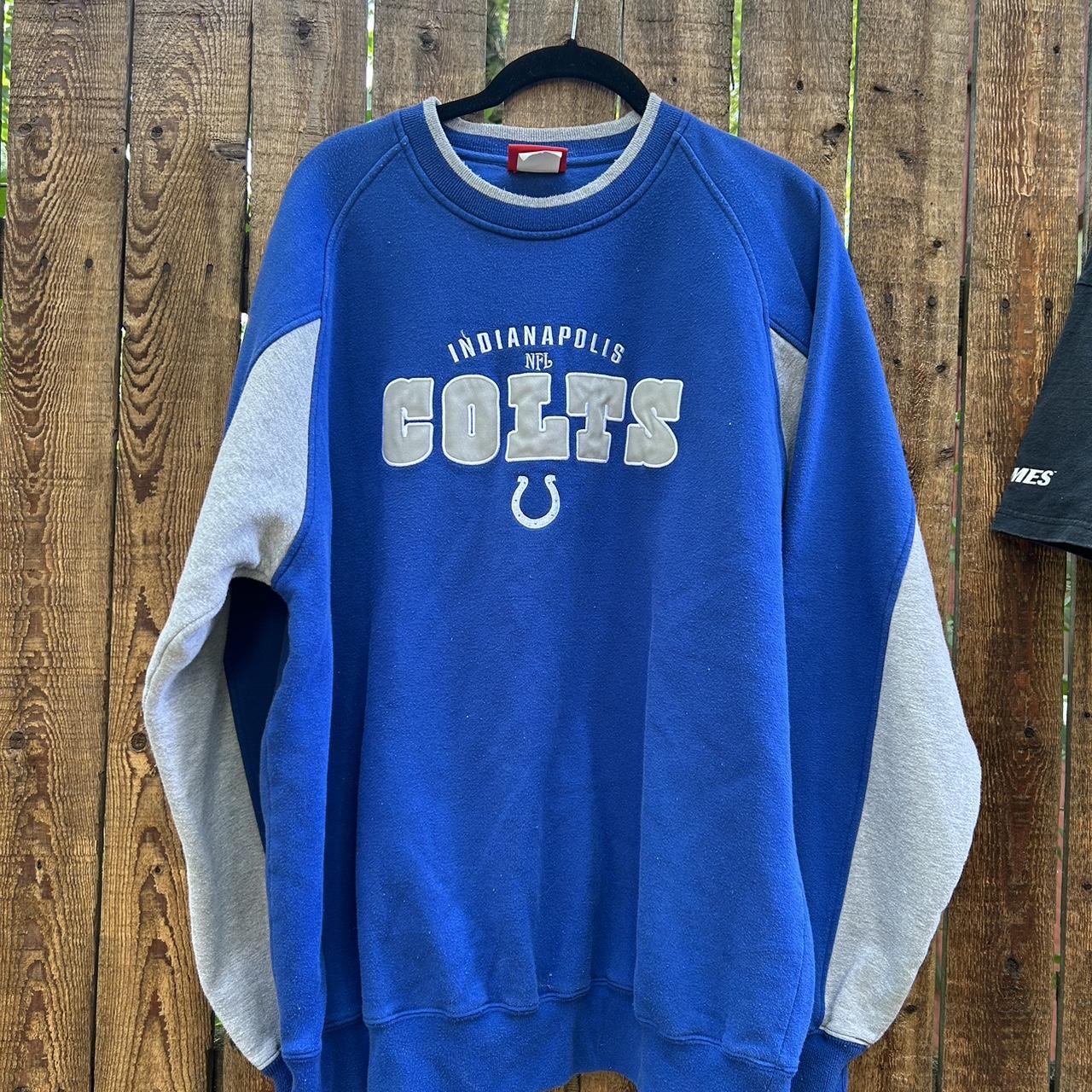 Vintage Indianapolis Colts Nfl Hoodie - Large Blue Cotton