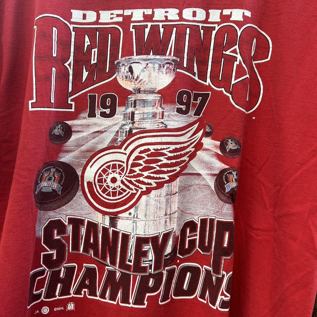 1997 Stanley Cup Champions Detroit Red Wings Youth - Depop