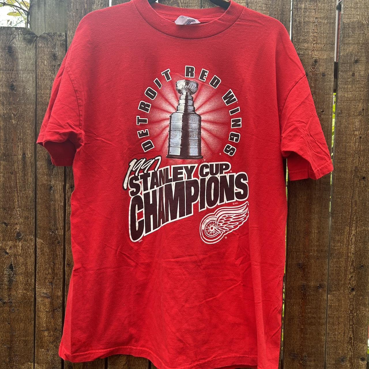 Vintage Detroit Red Wings 1997 tanley Cup Champions... - Depop