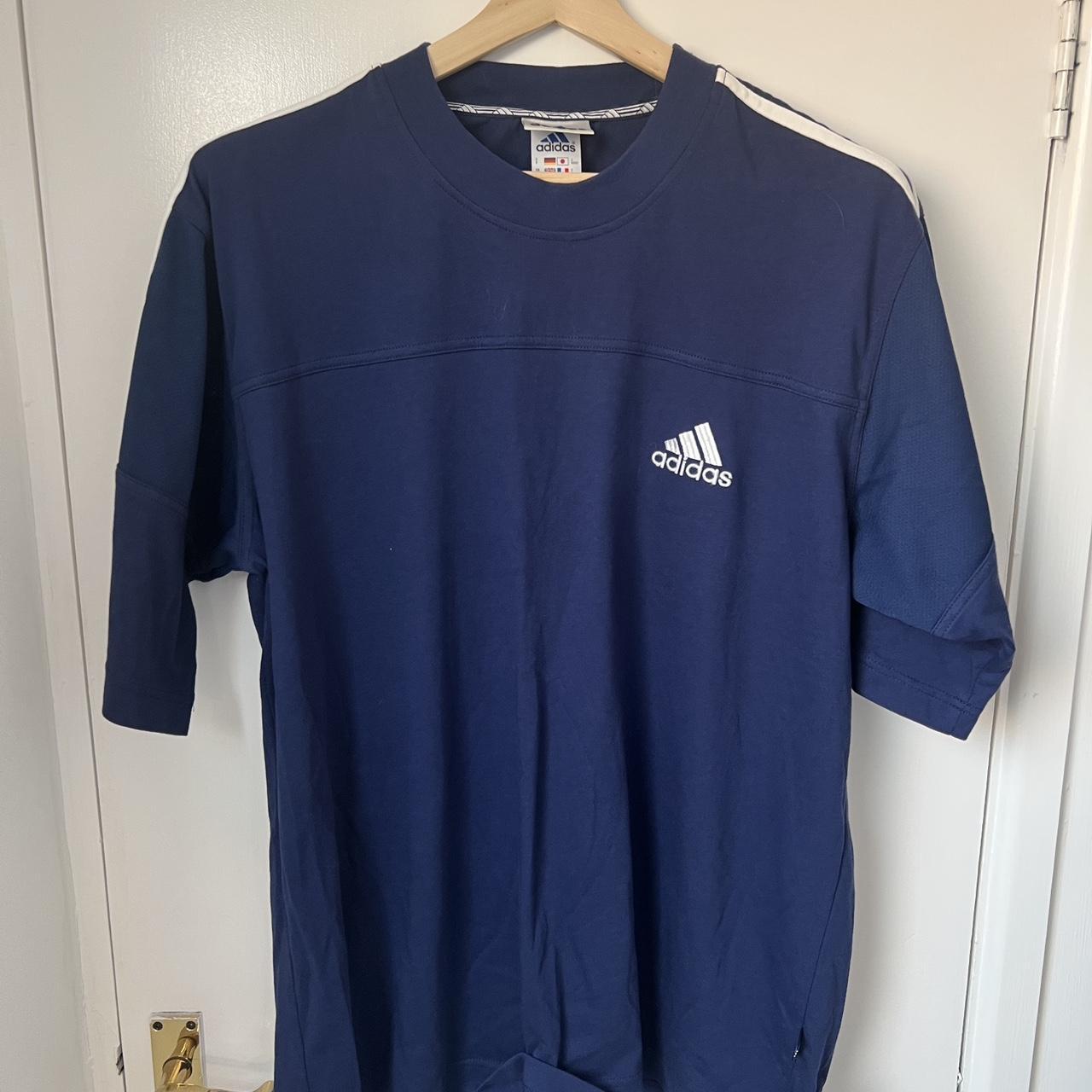 Adidas blue vintage t-shirt Only worn a few times,... - Depop