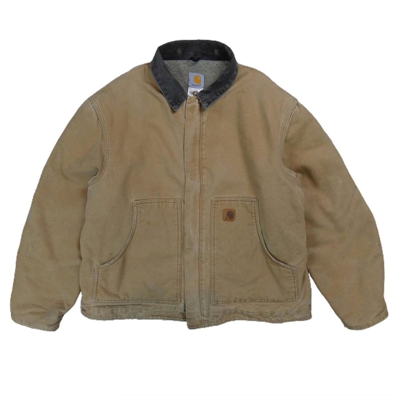 Carhartt Detroit workwear beige jacket Soft fleece... - Depop