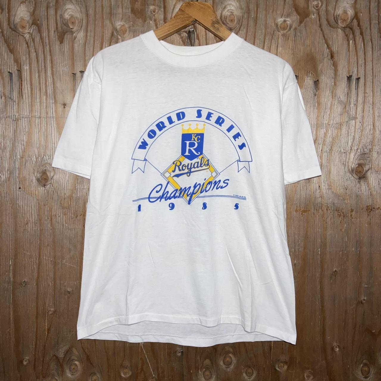 A1 VTG KANSAS CITY ROYALS SHIRT RAGLAN 1985 WORLD - Depop