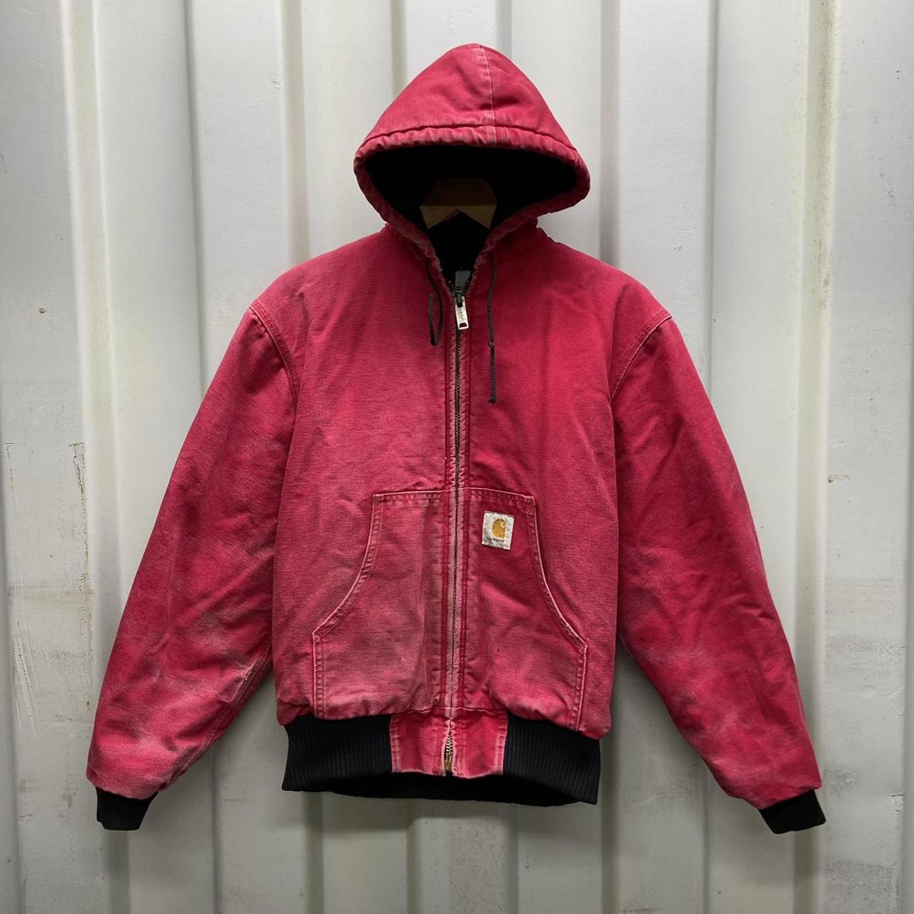 80s red carhartt work jacket Good condition ,... - Depop