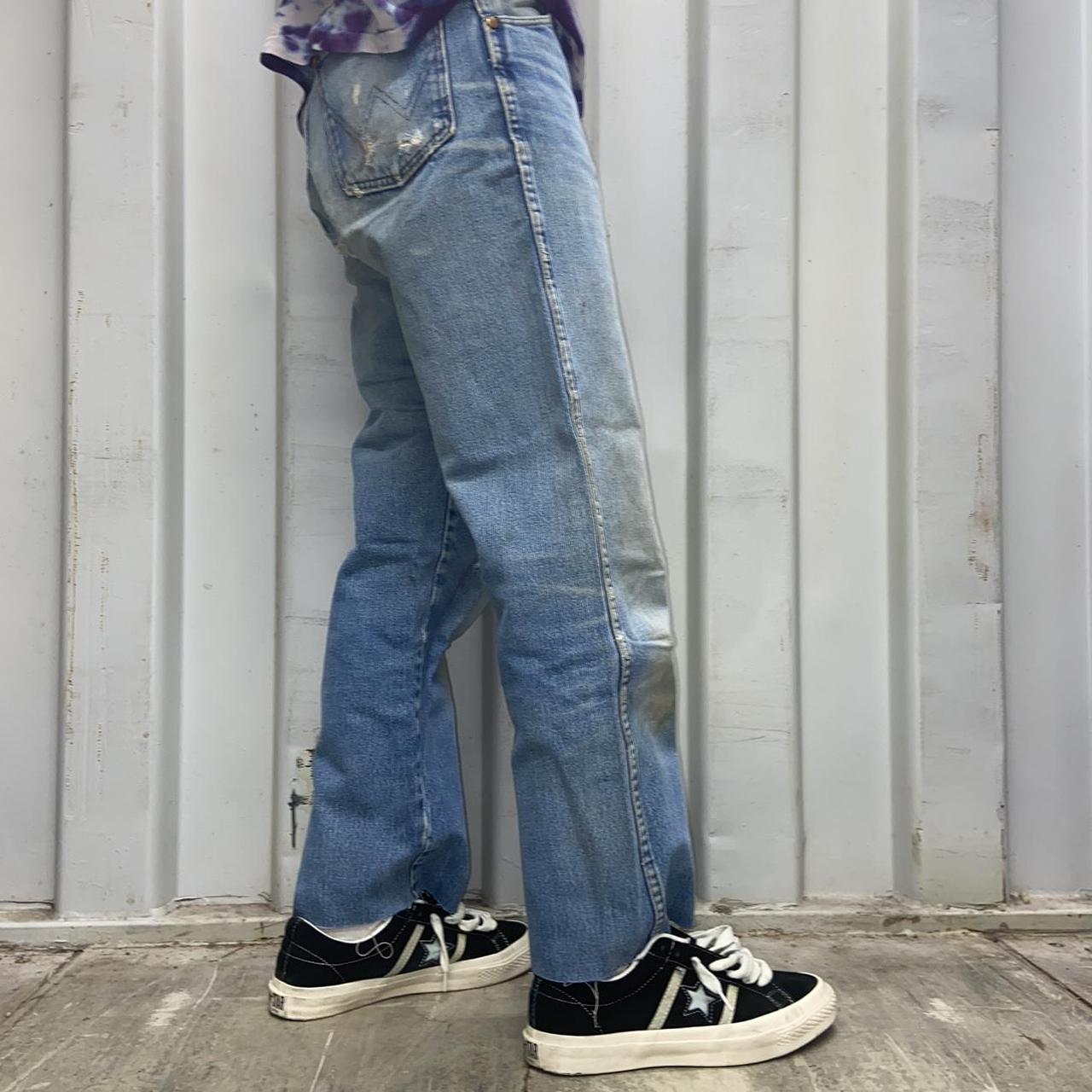 70s wrangler jeans nice fade and distressing... - Depop