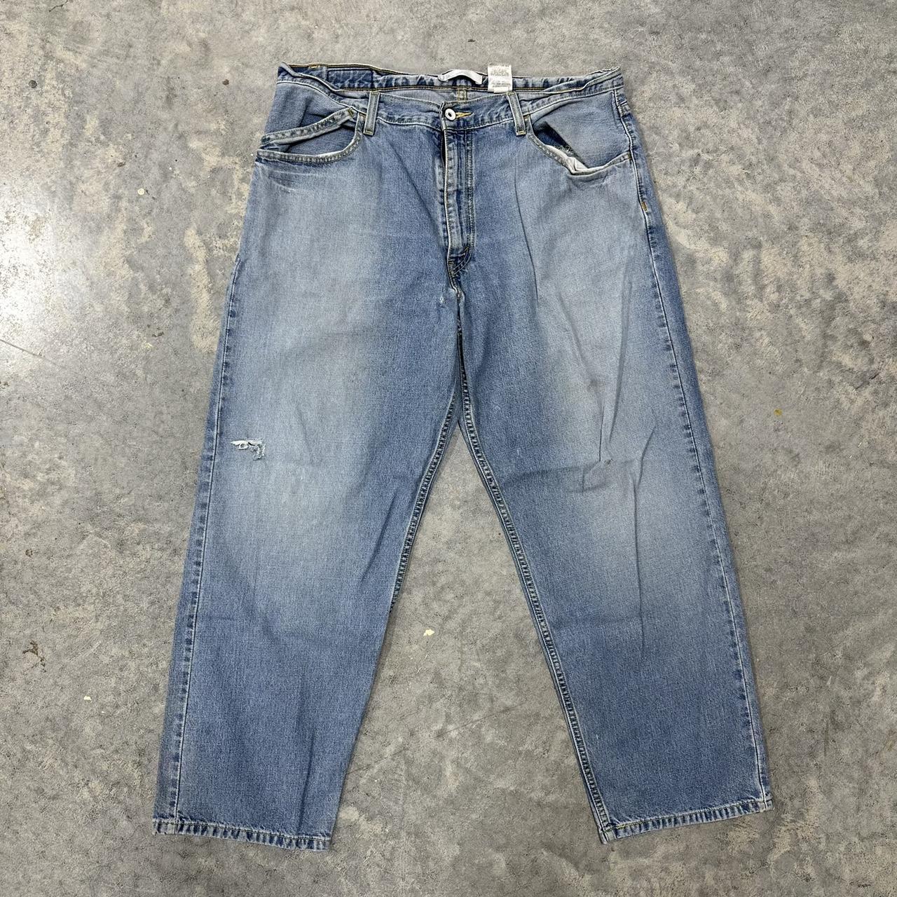 Early 2000s silver tab Levi’s jeans baggy loose fit... - Depop