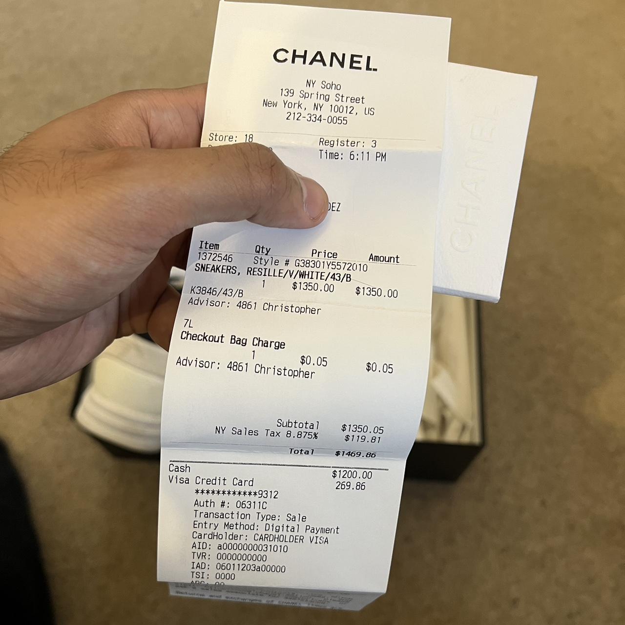 mens white chanel trainers