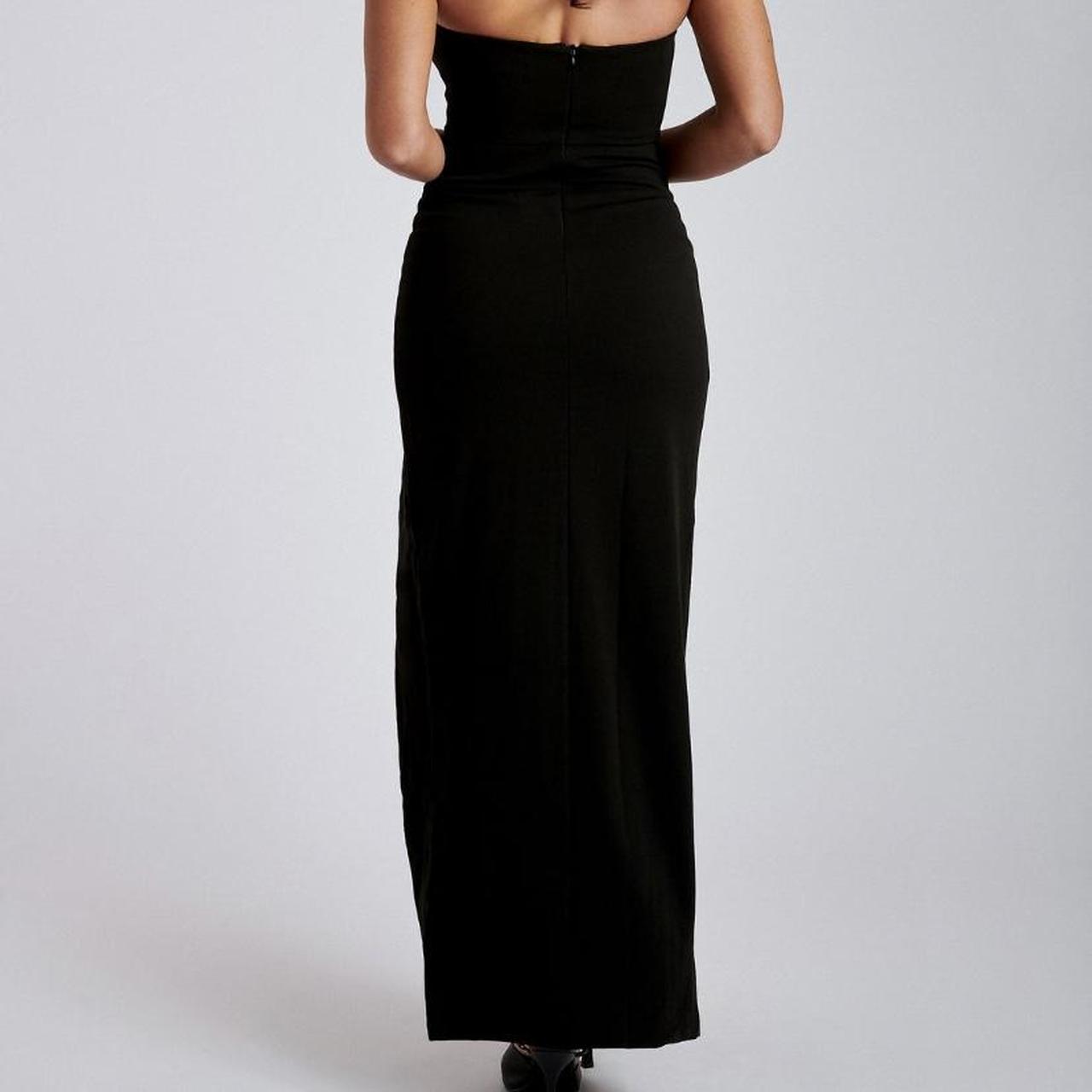 Strapless black high slit maxi dressmeshki... Depop