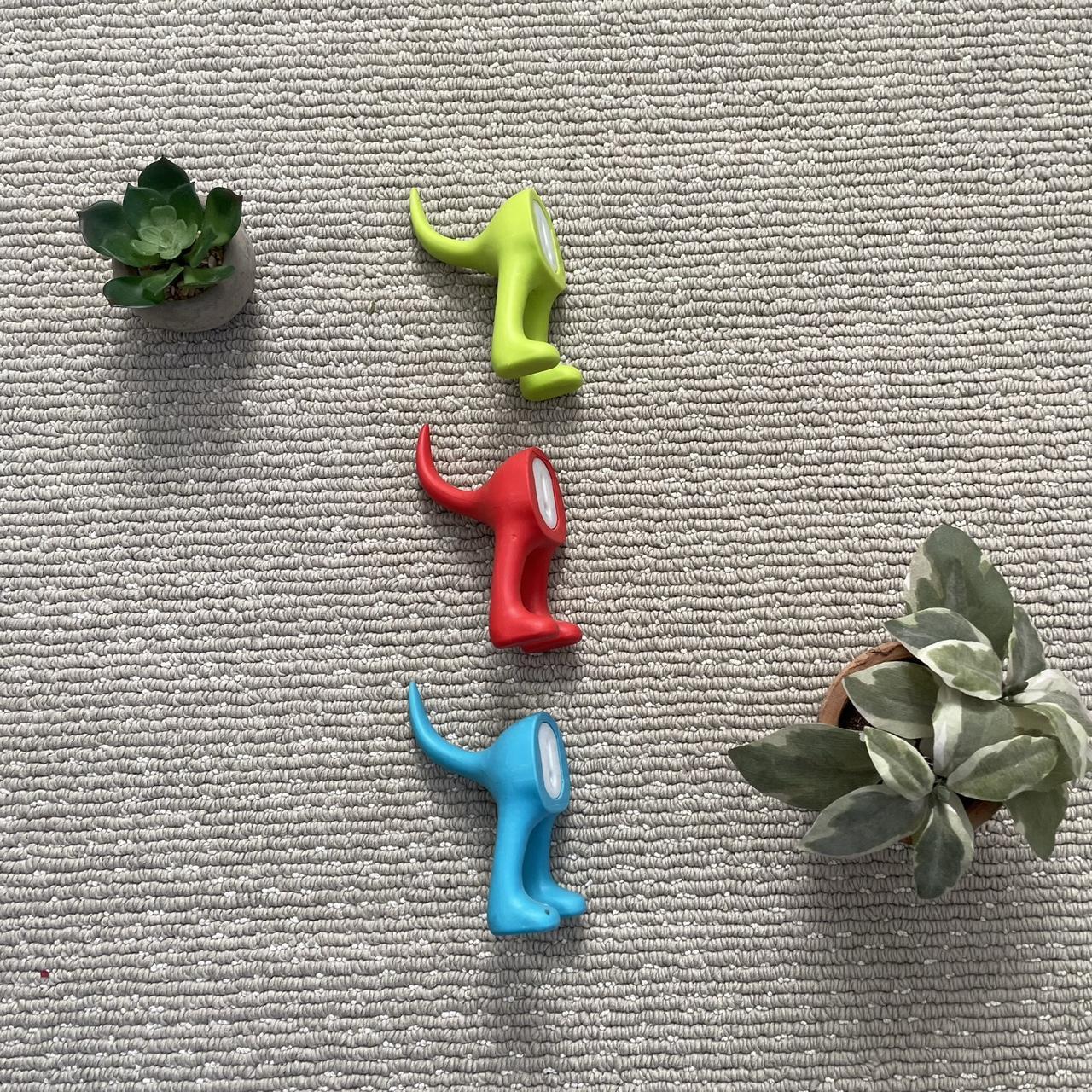 3 assorted ikea dog hooks. green red and blue. easy... Depop