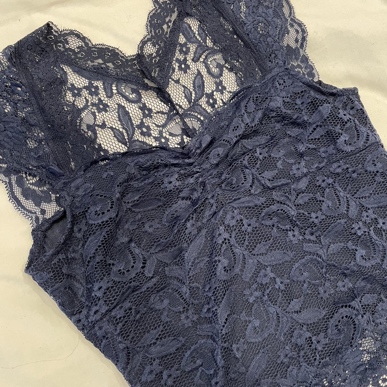 FREE UK postage Navy blue lace y2k tank top... - Depop