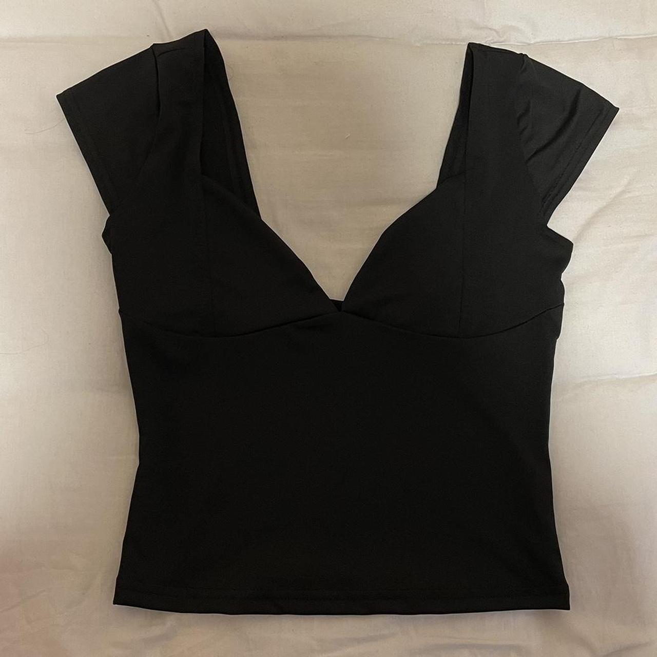 Free UK shipping Black V neck short sleeve corset... - Depop
