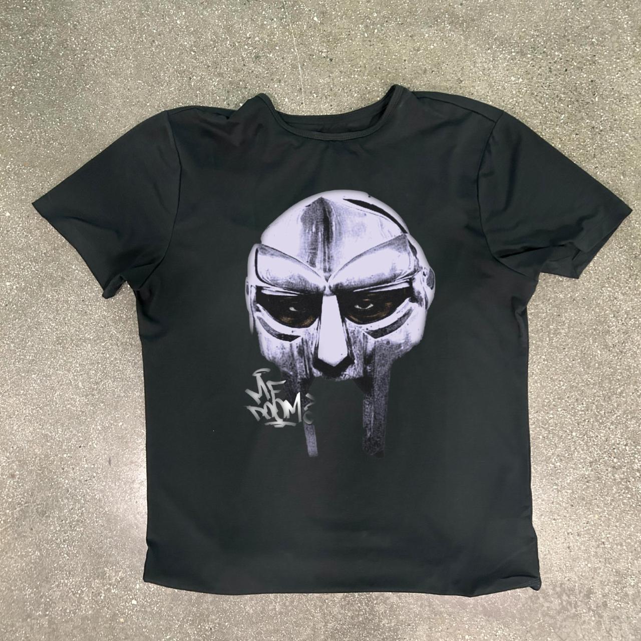 ACTUAL FACT MF DOOM BADGE LOGO BLACK URBAN HIP HOP PREMIUM T SHIRT