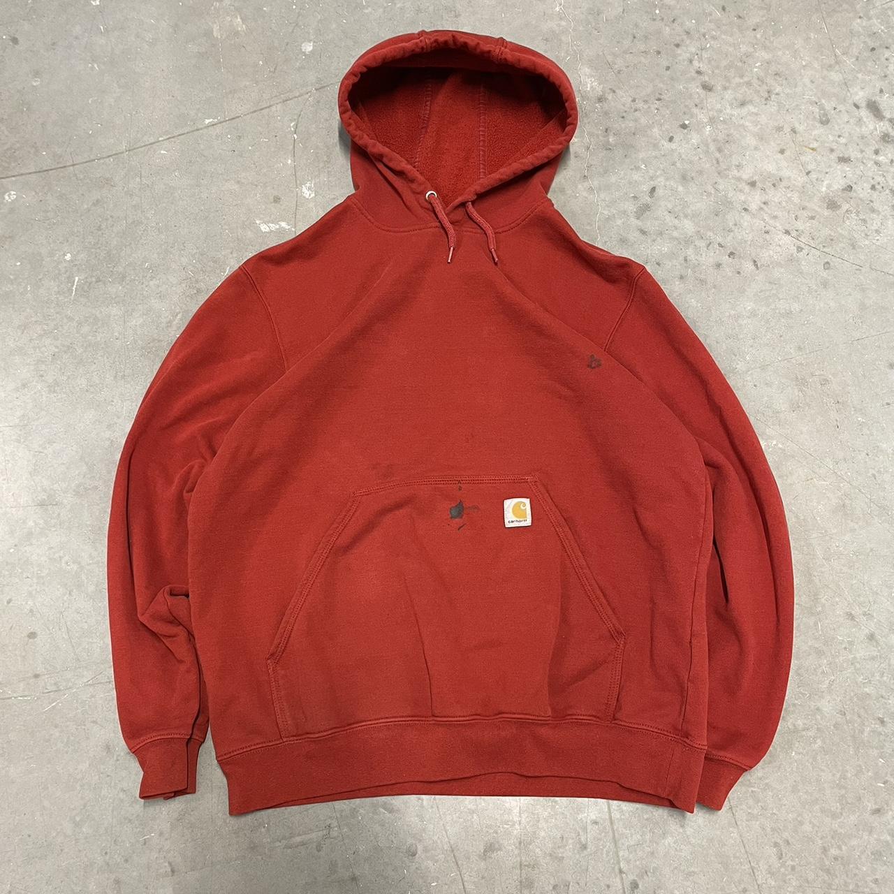 Carhartt Men's Red Hoodie Depop