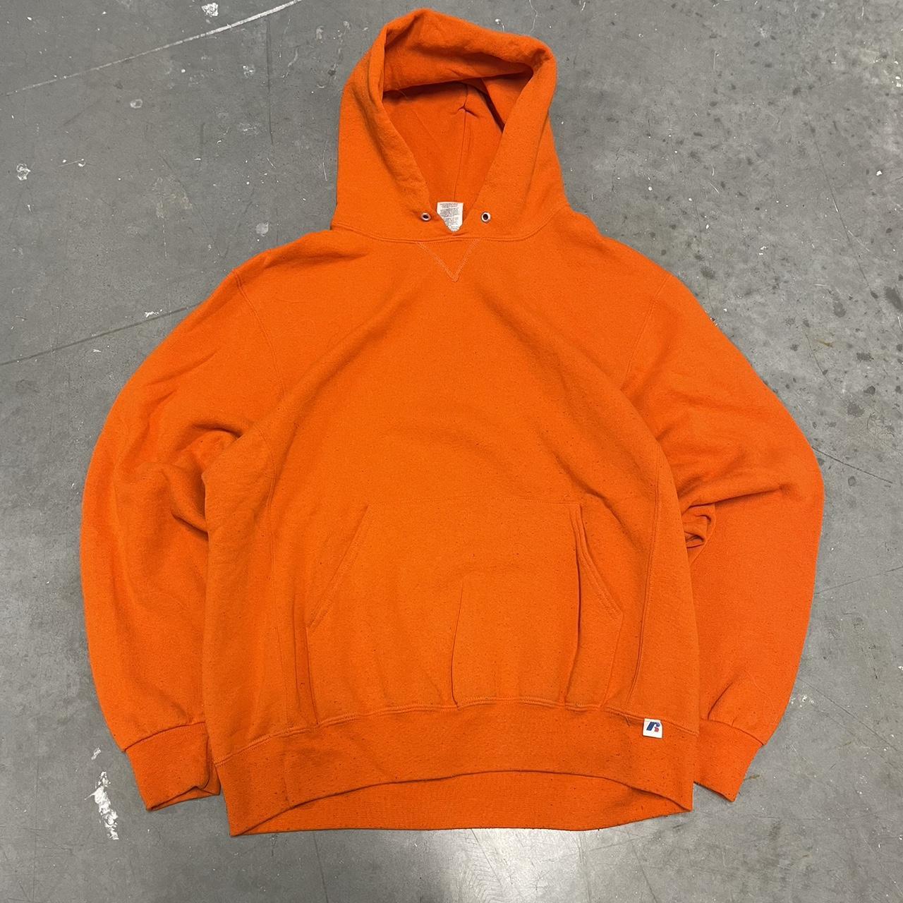 Russell Athletic Men's Orange Hoodie Depop
