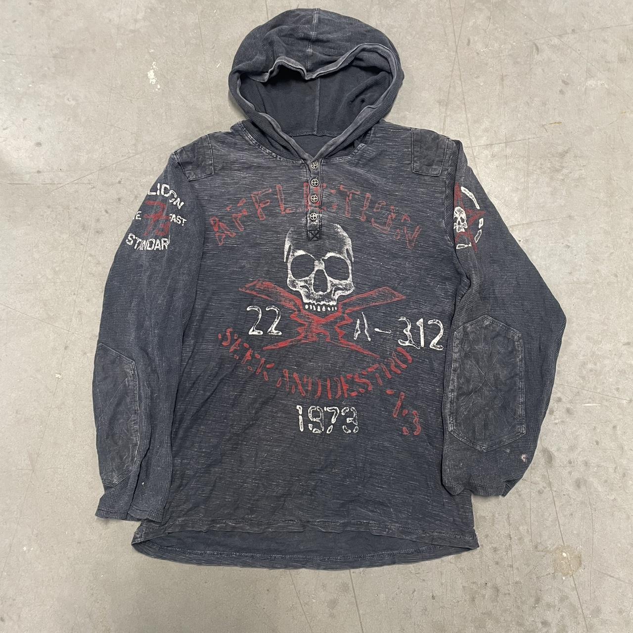 Affliction Men's Hoodie Black/Grey M – CYBER Y2K AFFLICTION