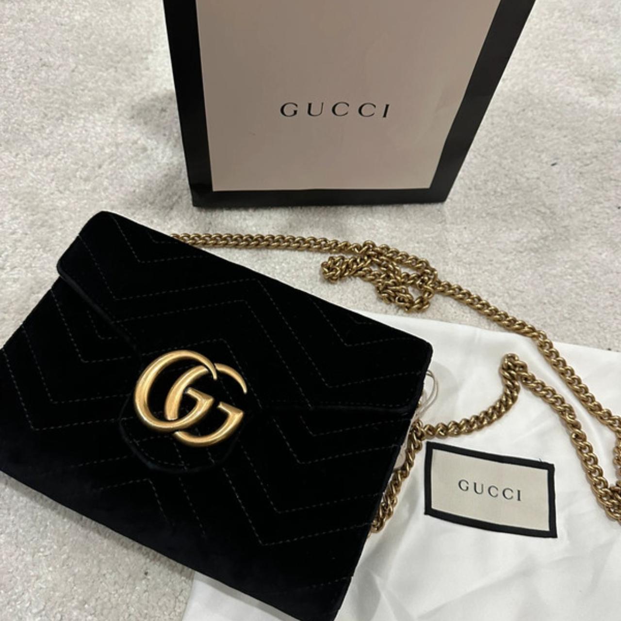 Gucci velvet marmont deals clutch bag