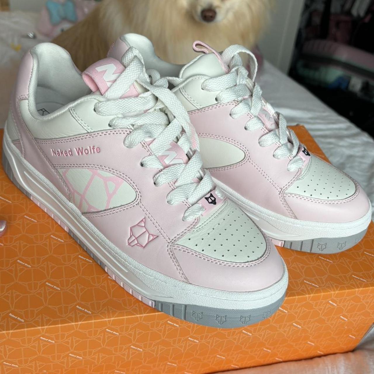 Naked Wolfe Hyde pink sneakers, NWT Only ever tried... - Depop