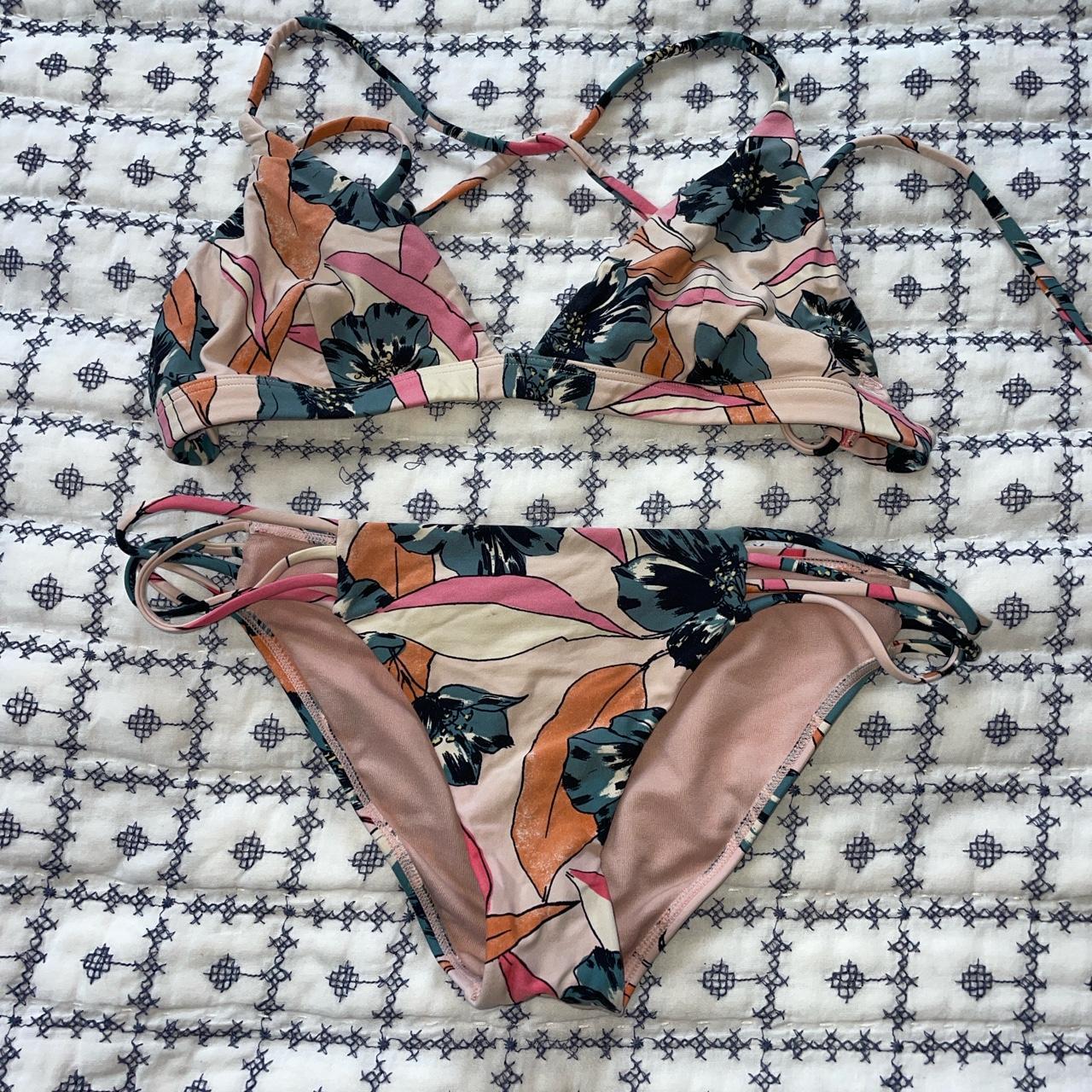 Tropical Pink Bikini Panty ~ size medium ~ brand is - Depop