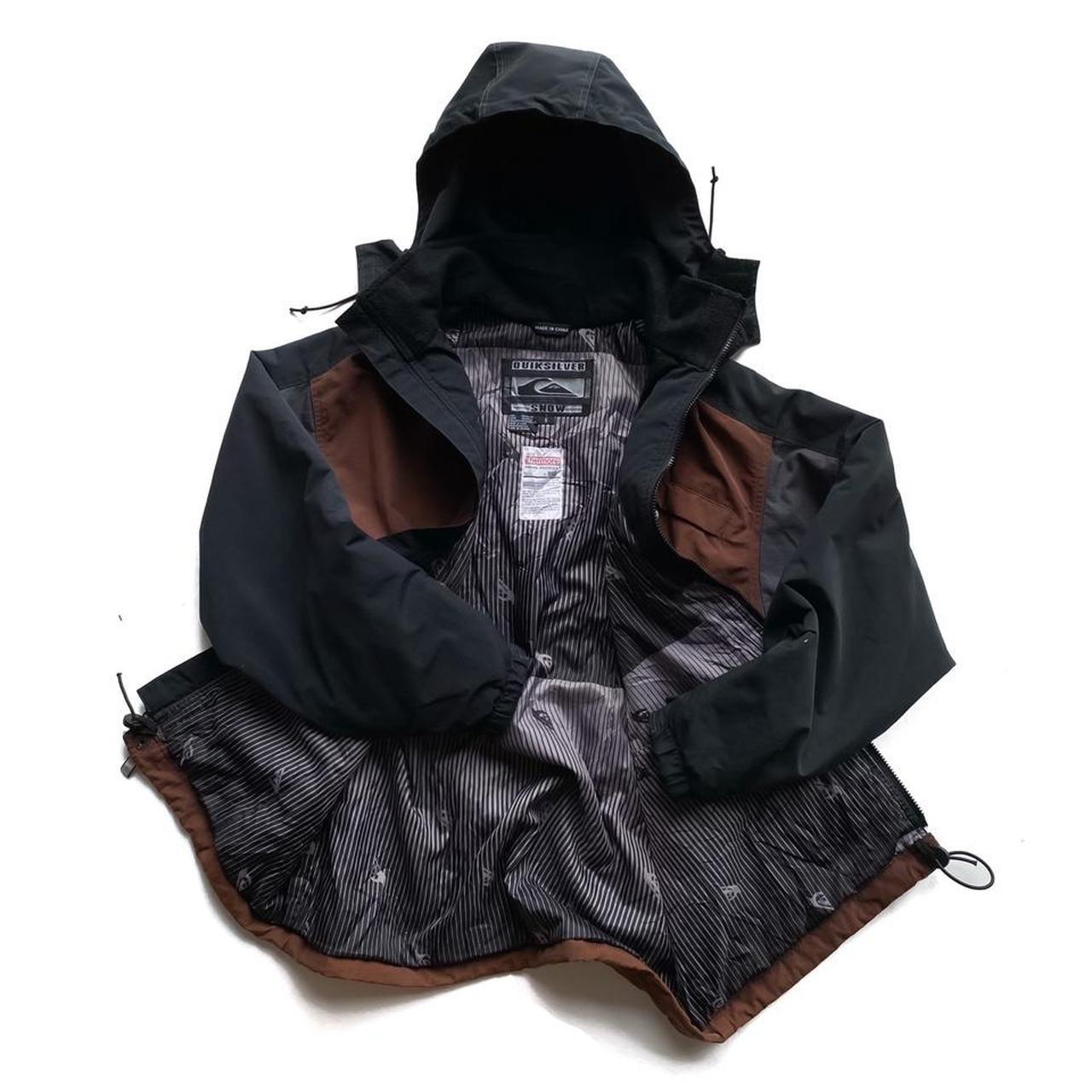 Quiksilver Men's Brown and Black Jacket | Depop