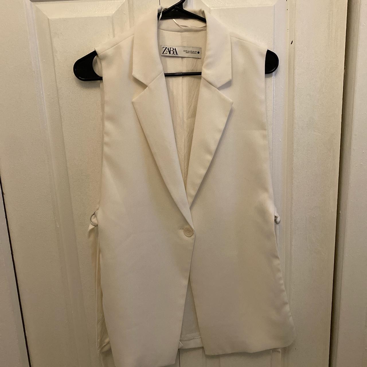 Zara White Blazer #white #zara #blazer - Depop