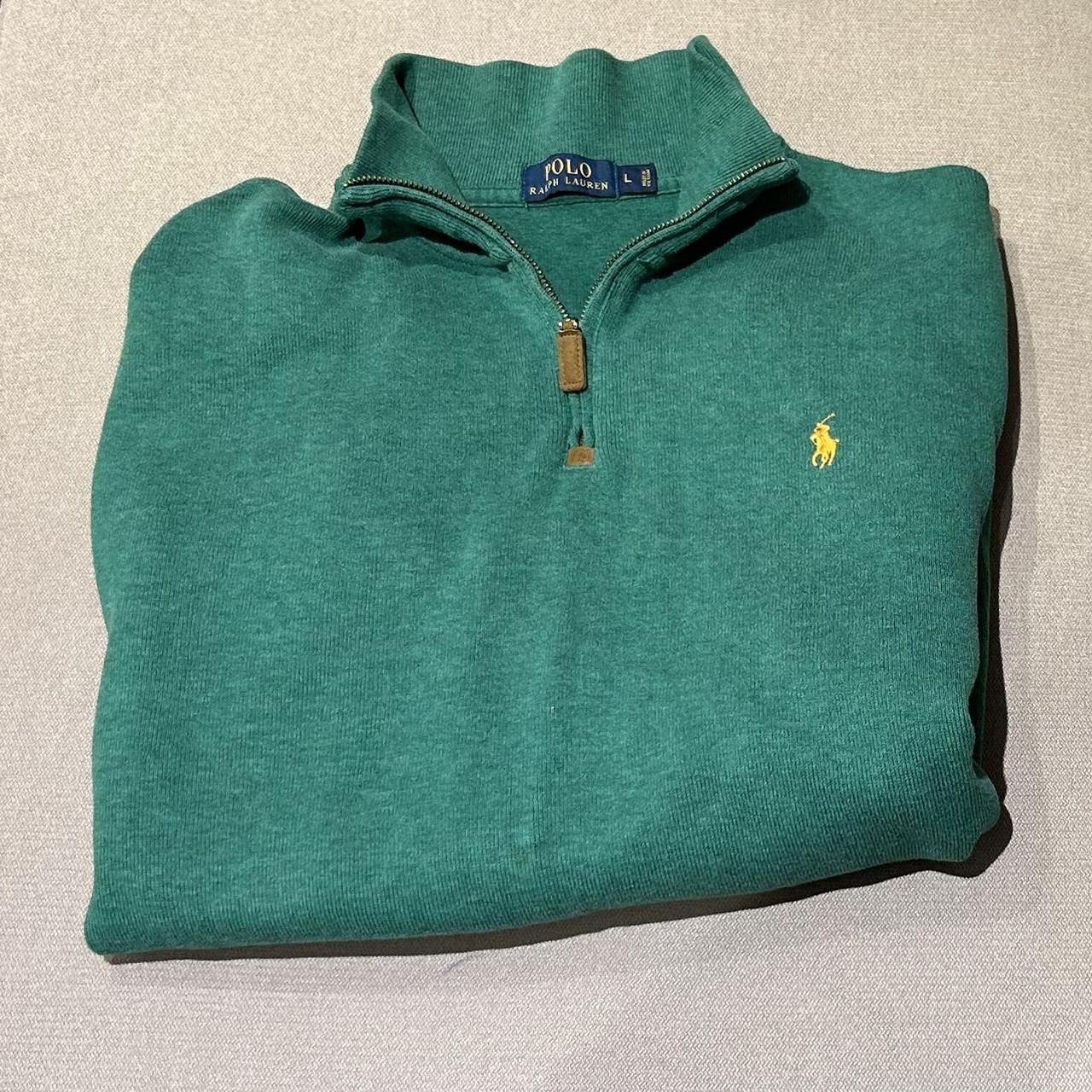 Green Ralph Lauren Quarter Zip Size L Beautiful... - Depop