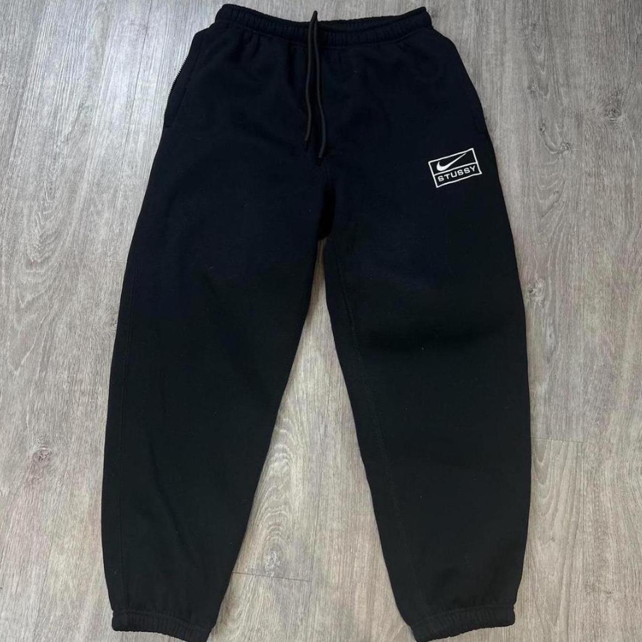 Black Nike stussy joggers, size medium. Good... - Depop