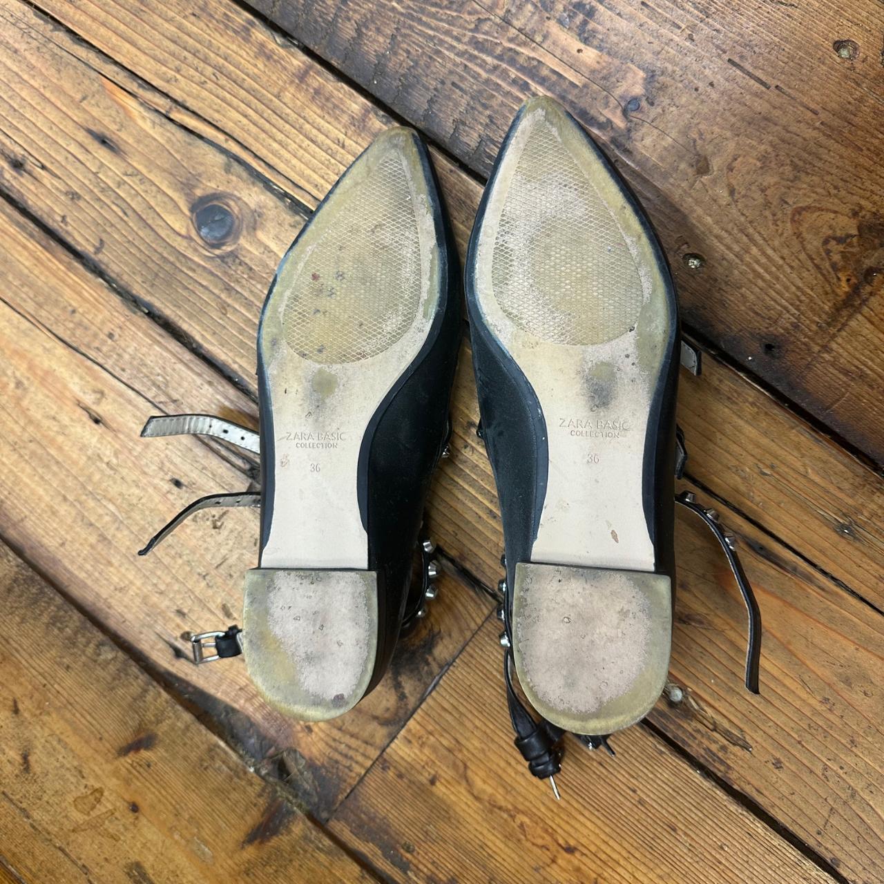 zara black flat shoes