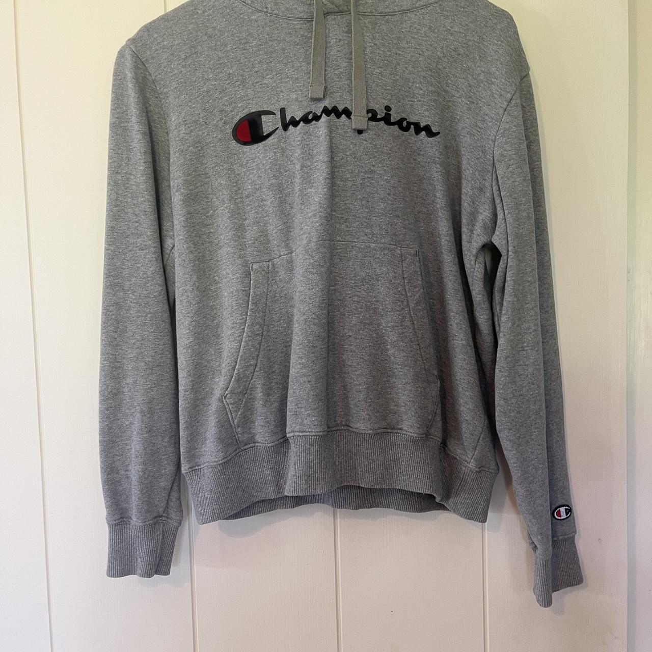 Champion grey hoodie In perfect condition Size xs - Depop