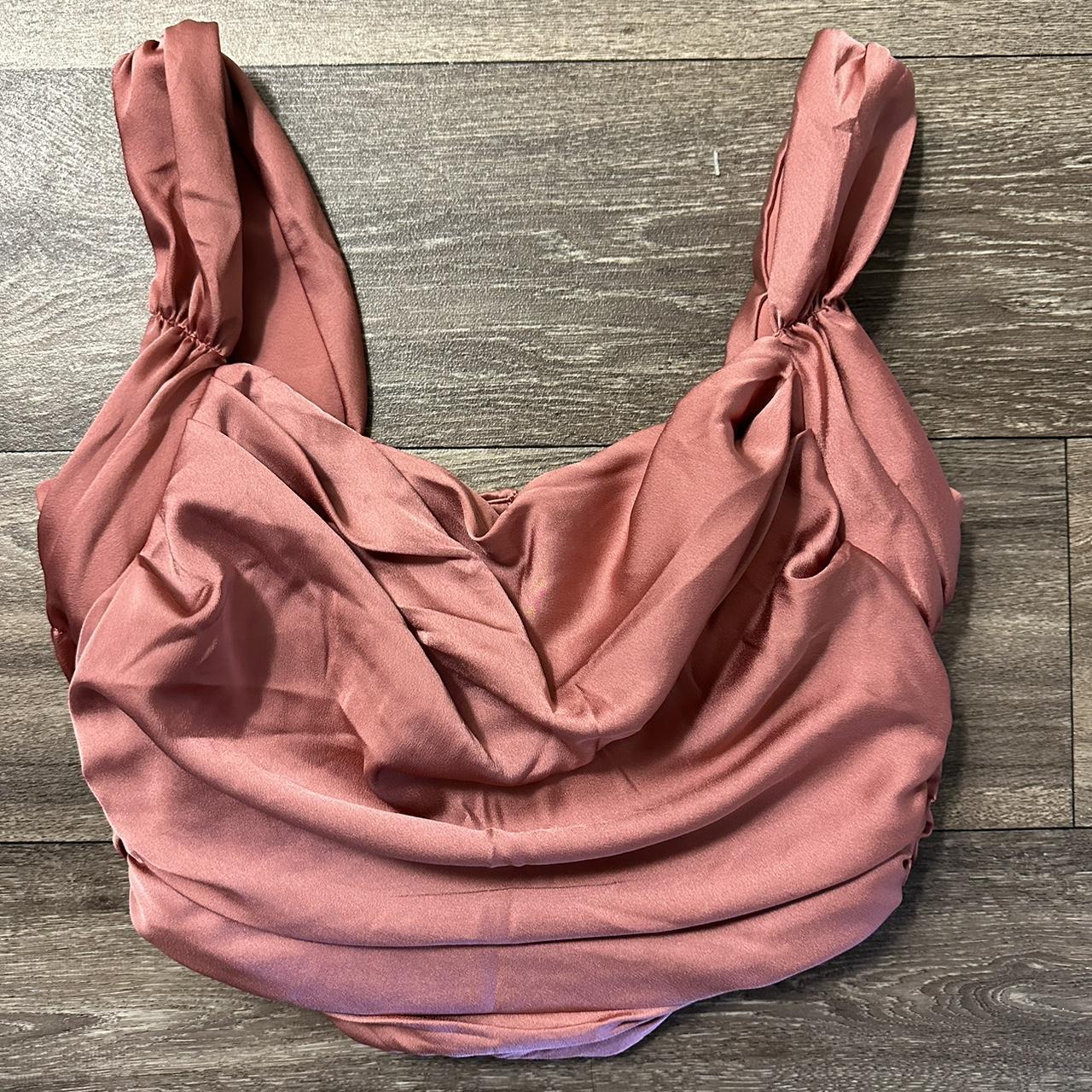 NWOT House of Cb Aella rose satin corset top.... Depop