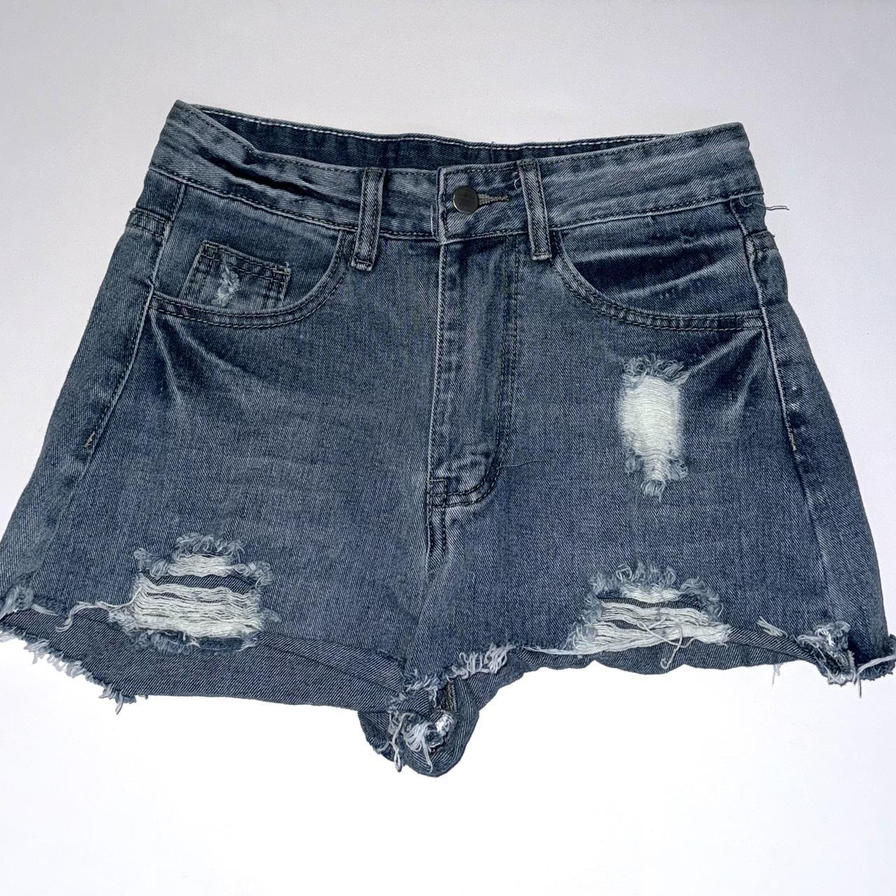 Super distressed denim shorts deals