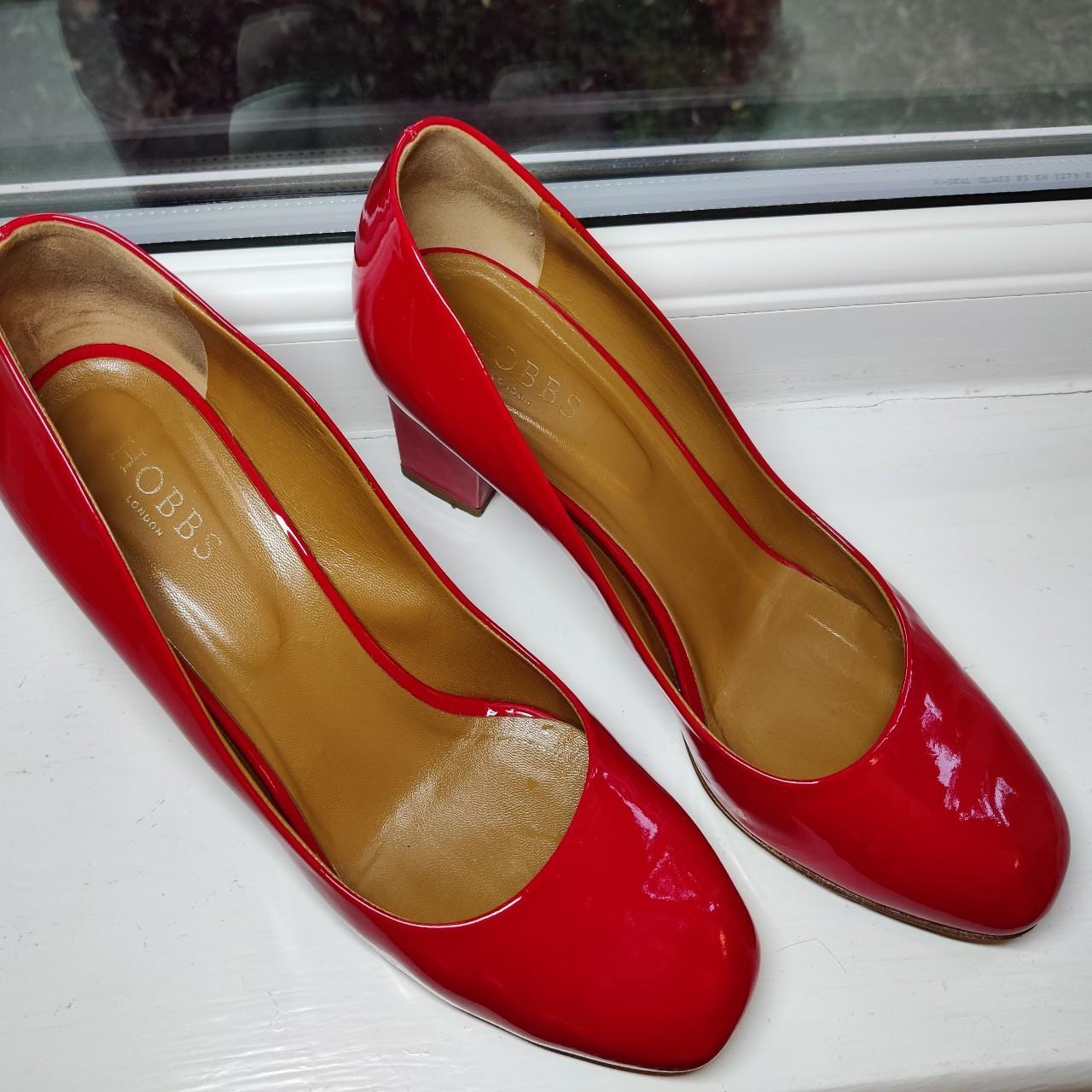 Hobbs Red Patent Leather Heels Size 7 Ladies UK... - Depop