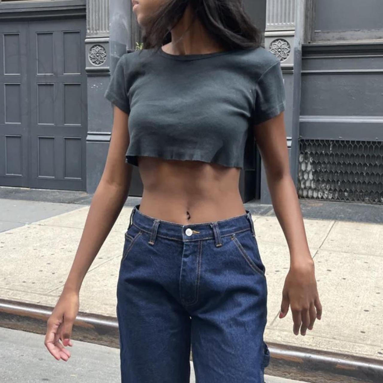 brandy hailie basic crop top🖤 • size xs/s • only... Depop