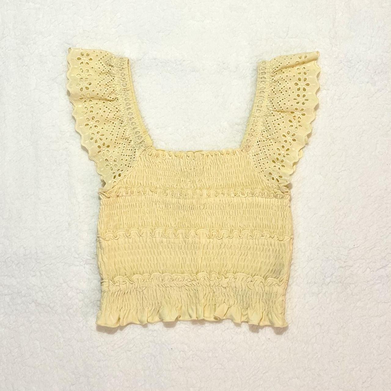 Women's Yellow Croptop Depop