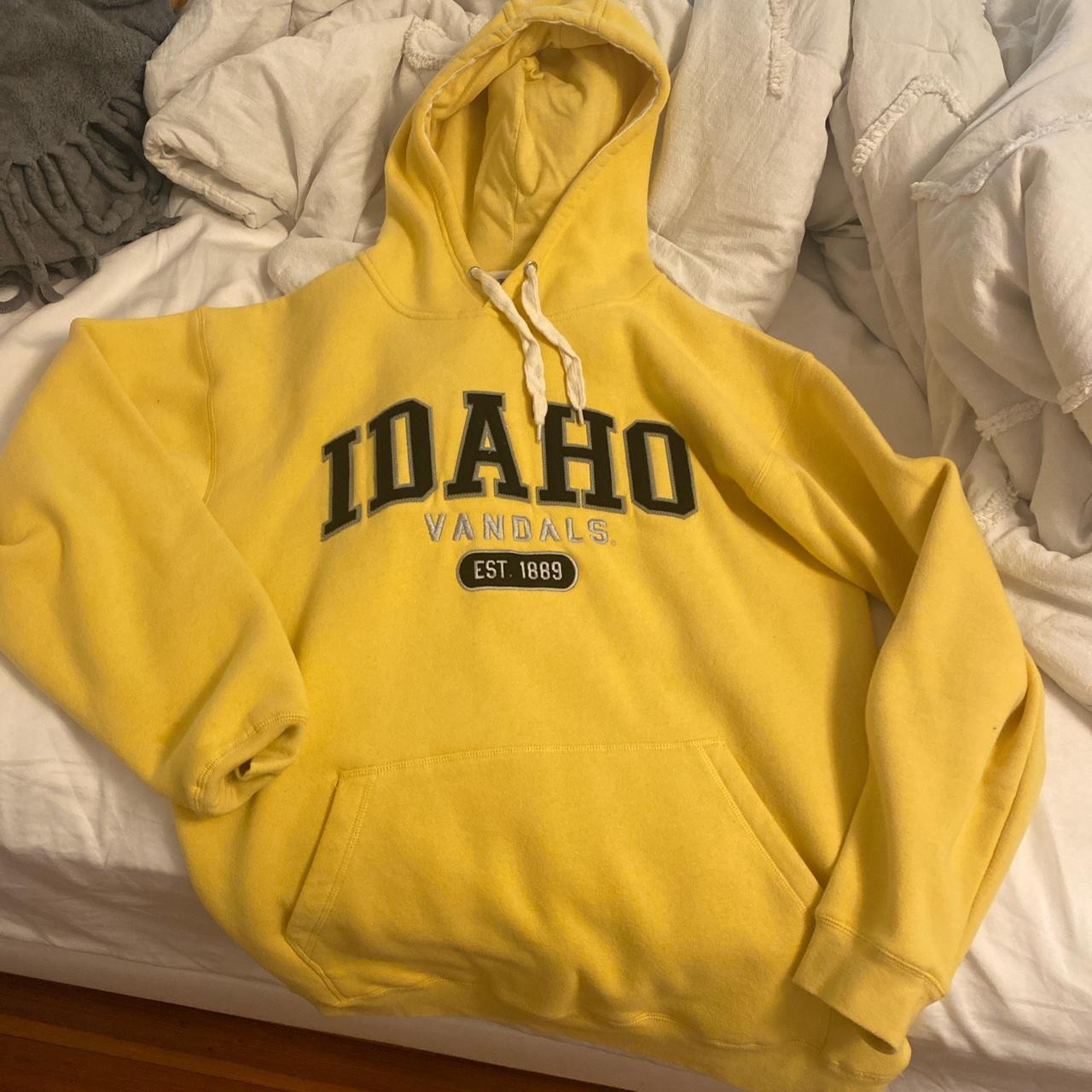 vintage yellow college hoodie ☺️☺️☺️ in perfect... Depop