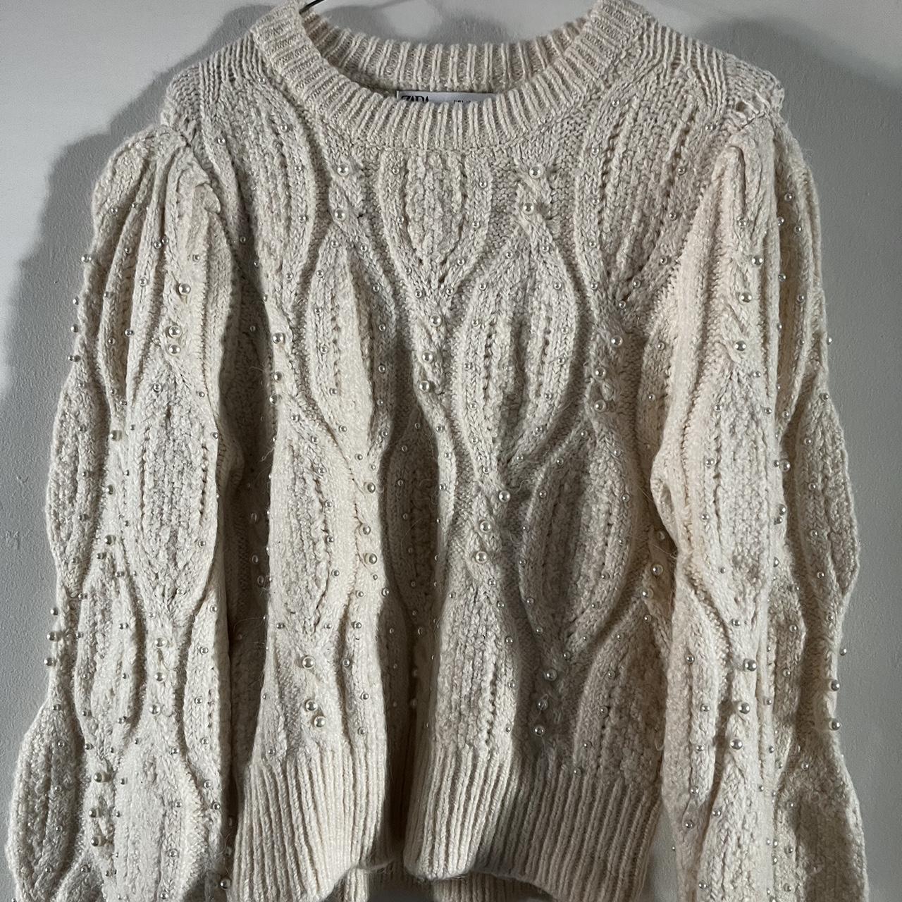 Alpaca wool blend pearl Zara jumper Size L Depop