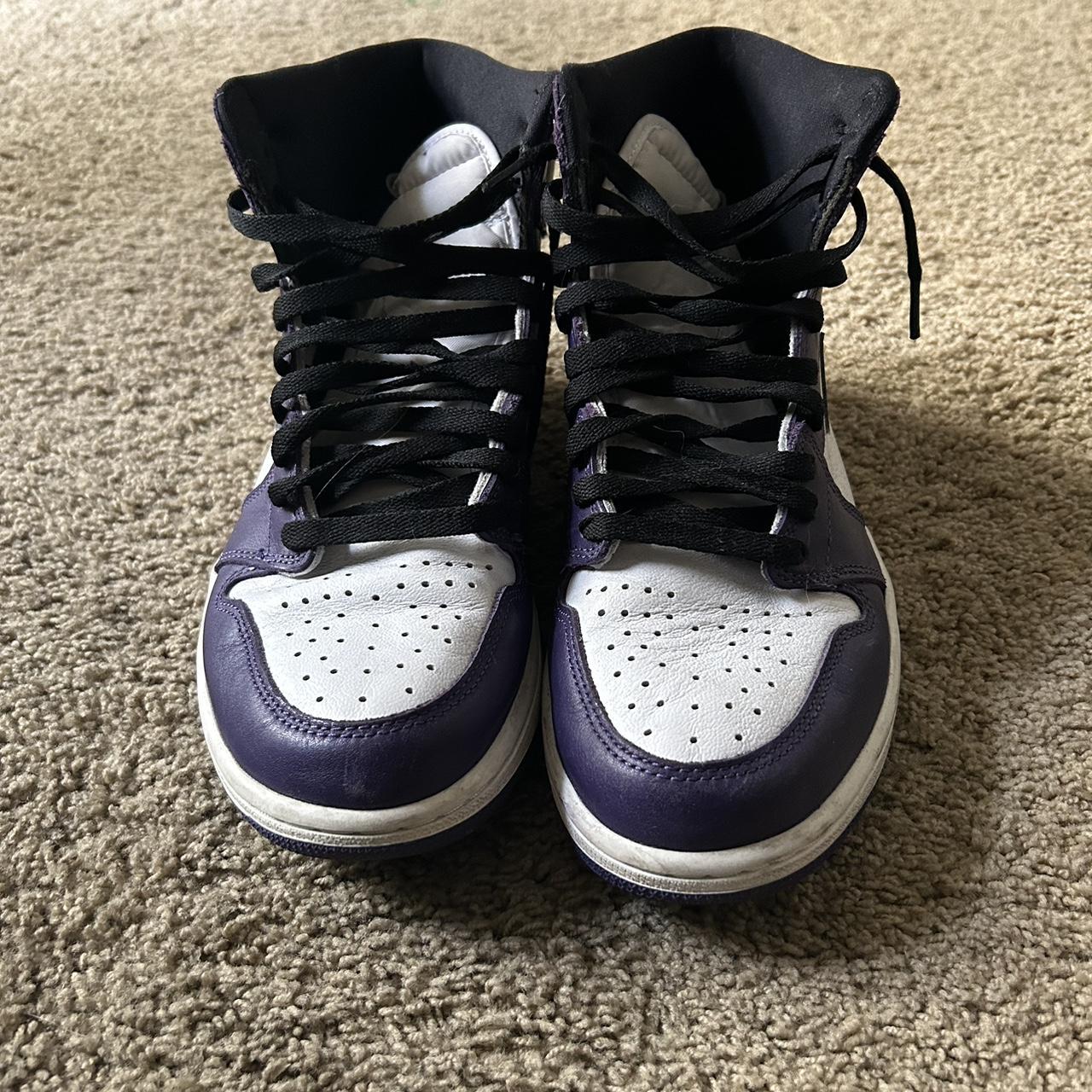 purple black white jordan 1