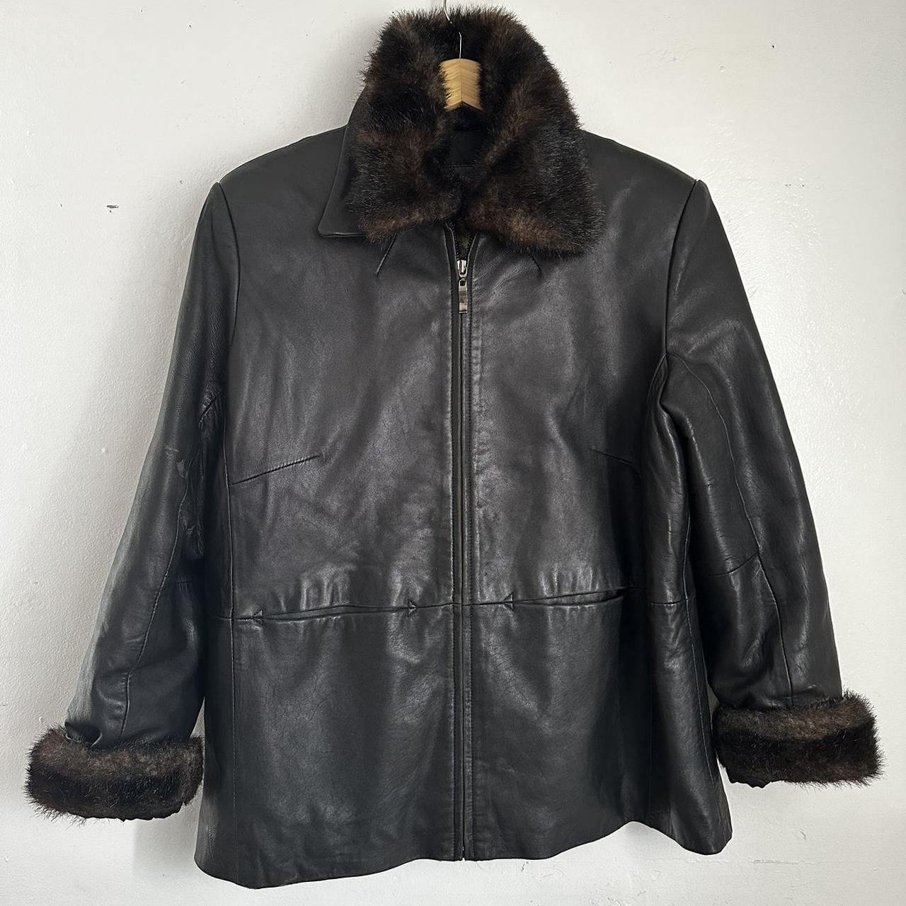 Women’s KATHY IRELAND genuine leather jacket with... - Depop
