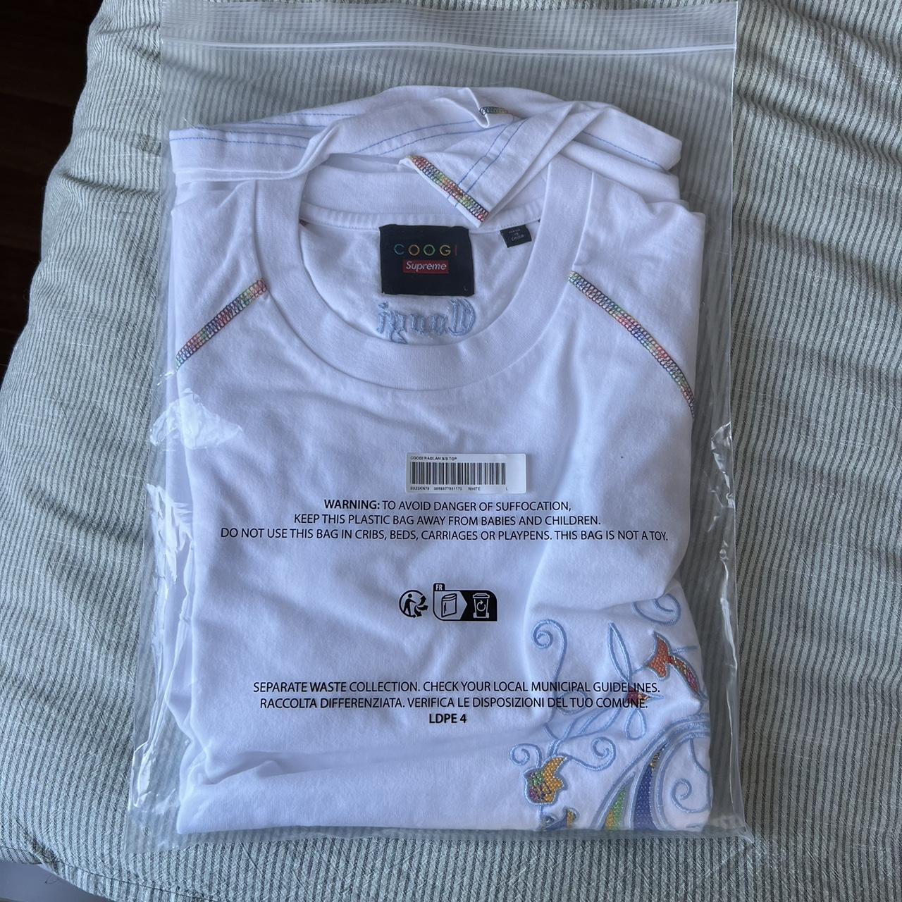 Supreme Coogi Raglan S/S Top White - Size Large... - Depop