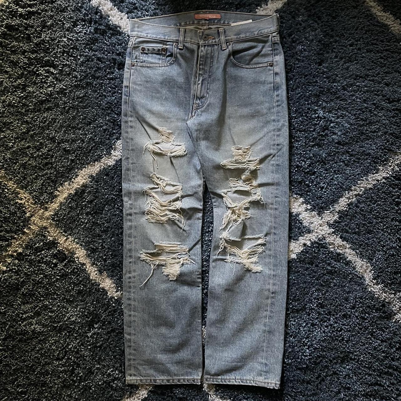 Junya Watanabe AW04 'Crash' Distressed Jeans A... - Depop