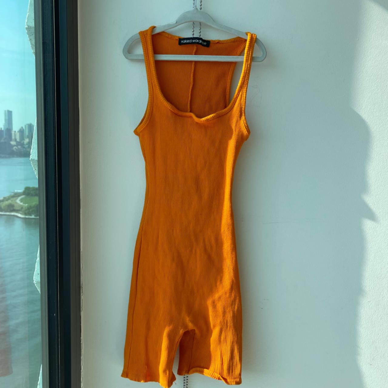 Naked Wardrobe Orange Jumpsuit XS S Stretchy Depop