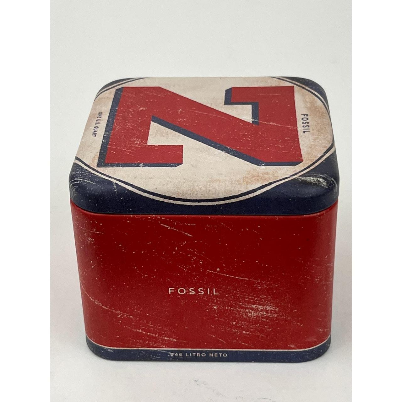 Fossil Watch EMPTY Tin Box Alphabet Series Letter | Depop